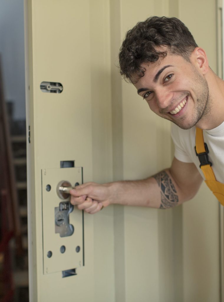 young man locksmith concept